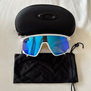 Oakley BXTR Glasses 9280 White Frame Blue Prizim Lens